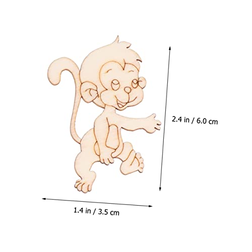 TEHAUX 40 pcs Wood Cutouts for Crafts Christmas Desktop Decor Unfinished Wood Monkey Cutout Shapes Xmas Table centerpieces Christmas Figurine TEHAUX