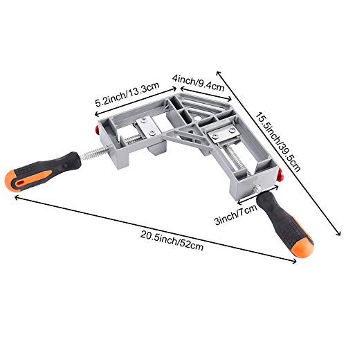 ZOENHOU 2 PCS 90 Degree Double Handle Right Angle Clamp, Quick Release Corner Clamps, Aluminum Alloy Angle Clamp with Adjustable Swing Jaw, Wood - WoodArtSupply