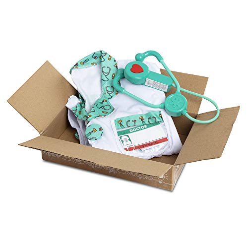 Melissa & Doug Doctor Role Play Dress-Up Set (7 pcs) - Pretend Play Costume And Kit With Stethoscope For Kids Melissa & Doug