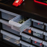 IRIS USA 26 Drawer Stackable Storage Cabinet for Hardware Crafts and Toys, 21.69-Inch W x 7-Inch D x 8.75-Inch H, Black - Small Organizer Utility IRIS