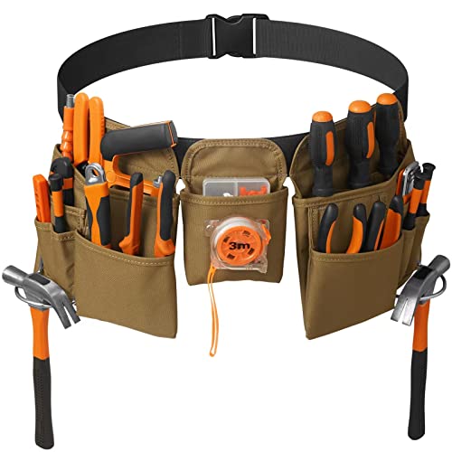 KOYYTO 19 Pocket Tool Belts with Quick Release Buckle- Heavy Duty Detachable & Adjustable Utility Belt,Work Apron for Men and Women,for - WoodArtSupply