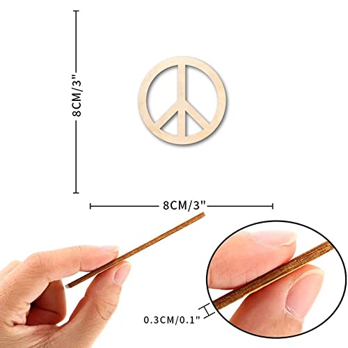 Peace Symbol Wood Craft,Unfinished Wooden Cutout Art,DIY Wood Sign, Inspirational Farmhouse Wall Plaque,Rustic Home Decor for Home Family Living Room Arupkeer