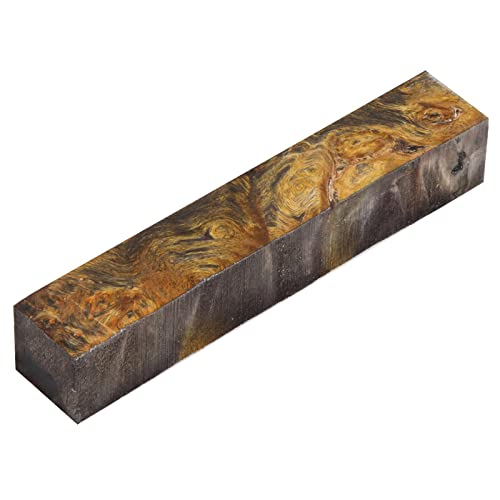 Penn State Industries WXBGDD11 Stabilized Maple Burl Pen Blank, 7/8" x 7/8" x 5" (Gold & Black) Penn State Industries