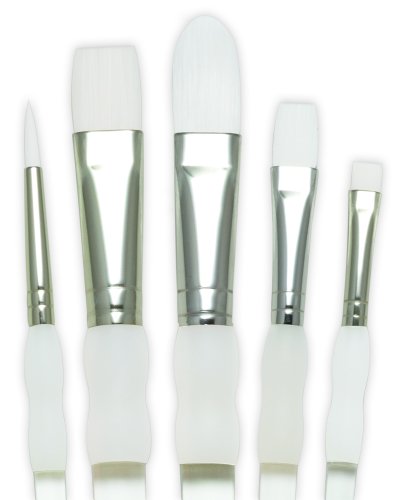 Royal and Langnickel 5 Piece White Taklon Set - WoodArtSupply