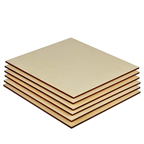 Artificer Baltic Birch Plywood, 12x12 Inch 6 Pack 1/4" Thick Unfinished Wood Squares Boards for Crafts Wooden Canvas Panels for Painting Plywood - WoodArtSupply