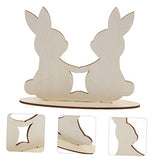 BESPORTBLE 10pcs White Rabbit Ornament Easter Unfinished Rabbit Cutouts Easter Wood Cutouts Blank Bunny Cutout Easter Wood Slice Blank Flags Wooden BESPORTBLE