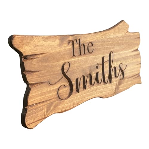 Personalized Wood Sign | Cabin Decor | Campsite Decor | Man Cave Sign | Rustic Wood Log Sign | Family Name Sign | Anniversary Gift | Custom |