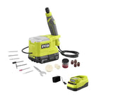 RYOBI ONE+ 18V Cordless Precision Craft Rotary Tool Kit with 1.5 Ah Battery and Charger RYOBI