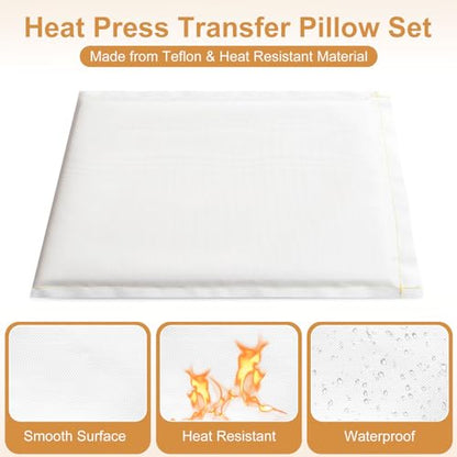 Tatuo 4 Pcs Heat Press Pillow 4 Size Heat Pressing Transfer Pillow 4 Heat Press Pillow Mat Kits 2 Pcs Heat Resistant Tape 8 Pcs Tshirt Ruler Guide - WoodArtSupply