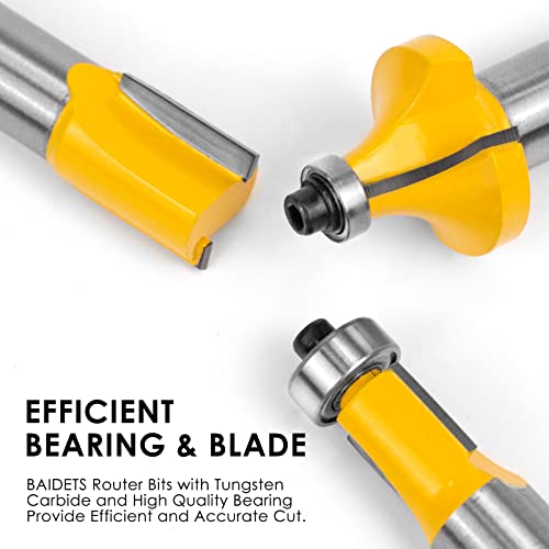 Router Bits Set 1/2 Inch Shank - BAIDETS 35PCS 1/2" Router Bit for Professional and Beginners Carpenter Woodworking Projects BAIDETS