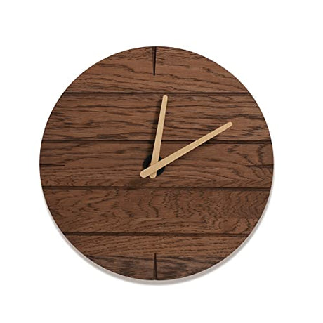 CONSDAN Wood Wall Clocks Battery Operated, USA Grown Hardwood Wall Decor, Analog Wooden Clock for Kitchen Bedroom Office, Vintage Oak Solid Wood CONSDAN