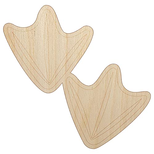 Duck Tracks Footprints Unfinished Wood Shape Piece Cutout for DIY Craft Projects - 1/4 Inch Thick - 4.70 Inch Size Sniggle Sloth