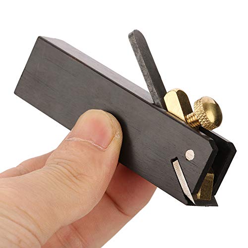 Mini Wood Planer Hand Tool, Pocket Plane 3 inch Wood Ebony Plane Hand Plane Wood Trimming Plane DIY Woodcraft Gadgets w/Planer Blade and Metal Fixer Ejoyous