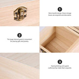 Cabilock Packing Boxes 2pcs Unfinished Square Wood Box DIY Craft Wooden Box Jewelry Ring Box Unpainted Storage Box with Hinged Lid Front Clasp for Cabilock