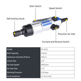 Pneumatic Screwdriver, 1/4" Air Straight Pneumatic Screwdriver with Screwdriver Bit and Hook, 9000rpm Air Screwdriver Mini Power Tool Screw Driver Jectse