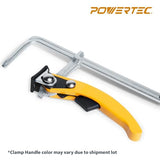 POWERTEC 71542V Quick Release Ratcheting Table Clamp for MFT and Guide Rail System, 7" Capacity (178mm) x 2-3/8" Throat Depth, 2 PK POWERTEC
