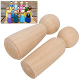 20Pcs Unfinished Wood Peg Dolls, 10 Boys and 10 Girls, Innovative DIY Wood Shapes Figures for Painting, Craft Art Projects Peg Game Biitfuu