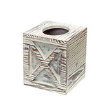 Rustic Wooden Tissue Box Cover Solid Wood Tissue Holders for Bathrooms Home Decoration(6x6x6.9 in) Cregugua