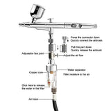 Nasedal Upgraded Dual-Action Airbrush kit with 40PSI Air Compressor Air Brush Model Paint for Car Nail Makeup Cake Decoration Art Drawing Craft nasedal