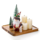 Elsjoy 2 Pack Acacia Wood Square Serving Tray, 10 Inch Square Wood Serving Platter Wooden Serving Board, Square Acacia Wood Plates for Charcuterie, Elsjoy