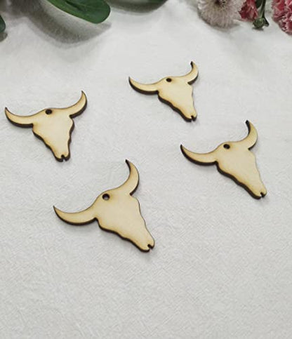 30pcs of Wood Cow Earring Blanks, DIY Earrings Blanks, Wood Cow Tag Blanks DIY Craft Blanks (2'') - WoodArtSupply