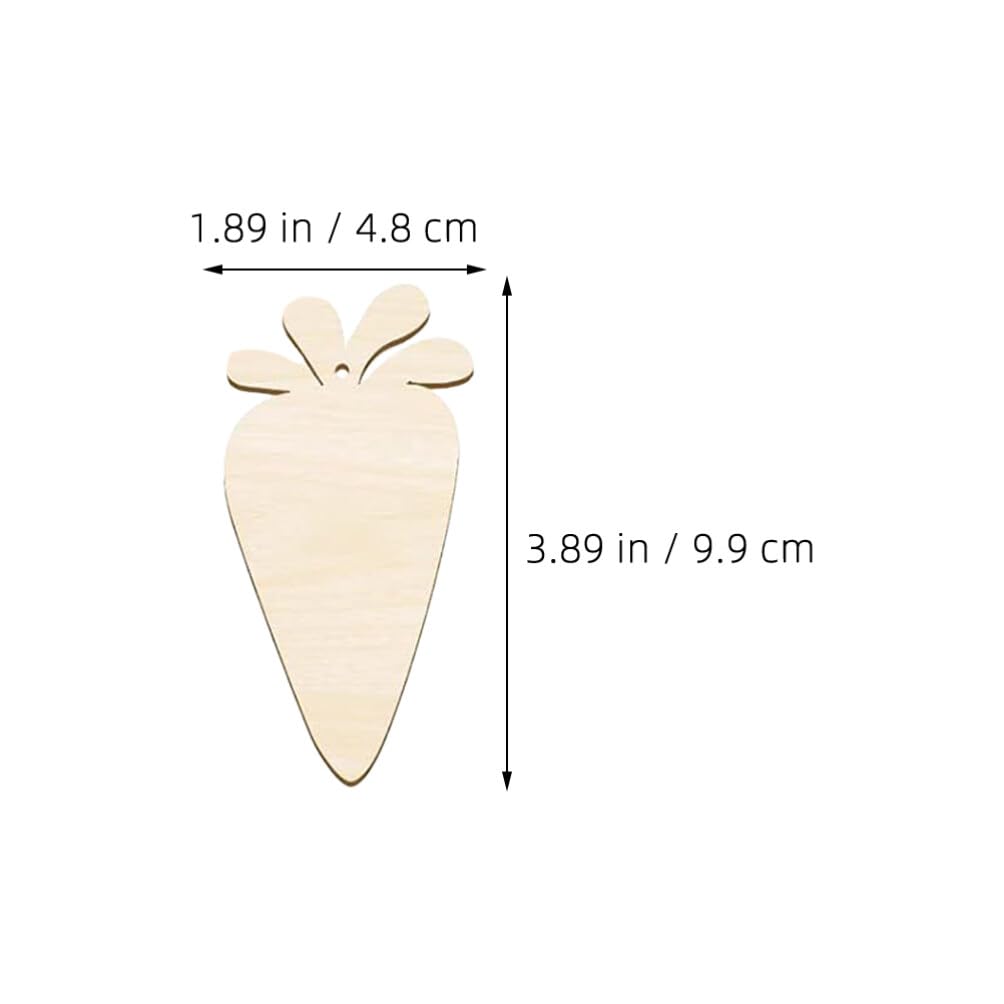 Lurrose 12Pcs Wood Carrot Cutouts Easter Wooden Carrot Ornaments Unfinished Carrot Shape Wood Slices for Easter DIY Crafts Party Home Decorations Lurrose