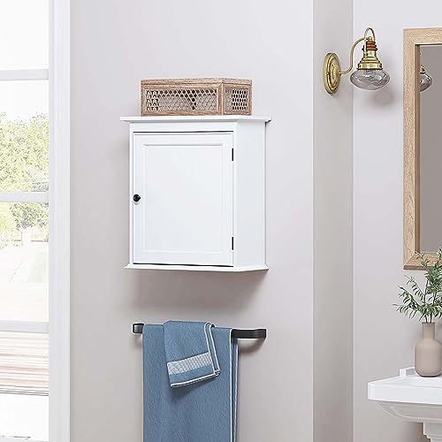 Spirich Small Bathroom Wall Cabinet, Wall Mounted Storage Cabinet, Medicine Cabinet Organizer for Bathroom, Kitchen, Living Room, White - WoodArtSupply