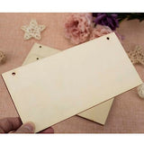 JANOU 3pcs Unfinished Wood Sign Blank Rectangle Hanging Wooden Plaque DIY Craft Project Wood Sign with Rope Door Wall Art Decorative, 3.94x7.87 Inch JANOU