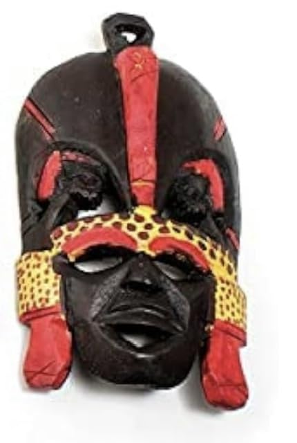 ShopHaven Africa Hand Carved Mask, Kenya Maasai Wall Art, African Art Decor - WoodArtSupply