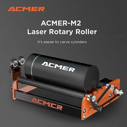 ACMER M2 Laser Rotary Roller, Laser Engraver Y-axis Rotary 360° Roller with 4-138mm Engraving Space for Engraving Cylindrical Objects, Ring, Suitable