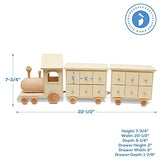 Train Wood Advent Calendar 8 x 22 Inch, Pack of 1 Unfinished Christmas Advent Calendar With 24 Empty Drawers for Crafts, by Woodpeckers Woodpeckers