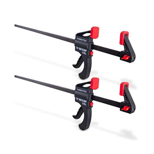 POWERTEC 71596 24 Inch Bar Clamps with Spreader, Trigger Clamps for Woodworking, One-Handed Carpenter Quick Clamp Sets for Gluing, Wood Clamps for POWERTEC