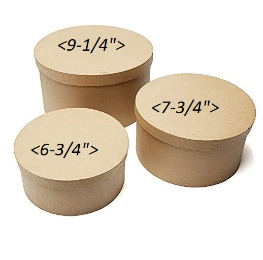 Factory Direct Craft Handcrafted Paper Mache Round Boxes - 3 Boxes Factory Direct Craft