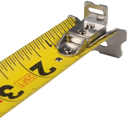 Klein Tools 9225 Tape Measure, Heavy-Duty Measuring Tape with 25-Foot Double-Hook Double-Sided Nylon Reinforced Blade, with Metal Belt Clip - WoodArtSupply