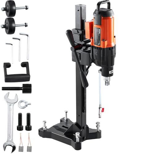 VEVOR Diamond Core Drilling Machine, 10in Wet Concrete Core Drill Rig with Stand Wheels, 750RPM Speed & 1-1/4" Thread & Lifting Handle, 10in Drilling VEVOR