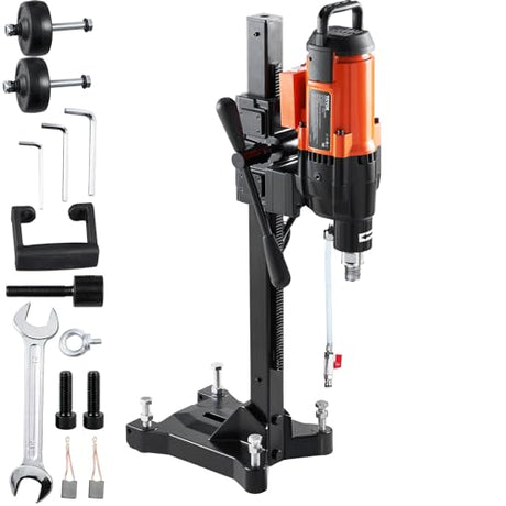 VEVOR Diamond Core Drilling Machine, 10in Wet Concrete Core Drill Rig with Stand Wheels, 750RPM Speed & 1-1/4" Thread & Lifting Handle, 10in Drilling VEVOR