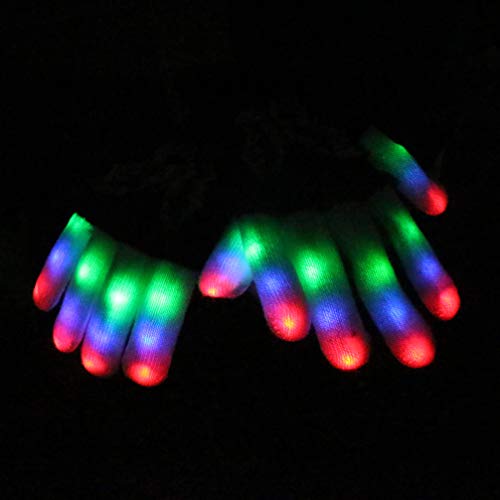 Luwint Children LED Finger Light Up Gloves - Glow Flashing Cool Fun Toys for Kids, Boy Girl 7-12 Years Luwint