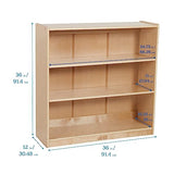 ECR4Kids Classic Bookcase, 36in, Adjustable Bookshelf, Natural ECR4Kids