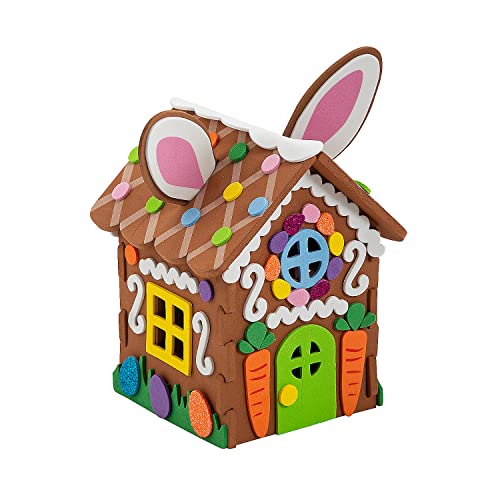 3D Easter Bunny House Craft Kit, Makes 12 Fun Express