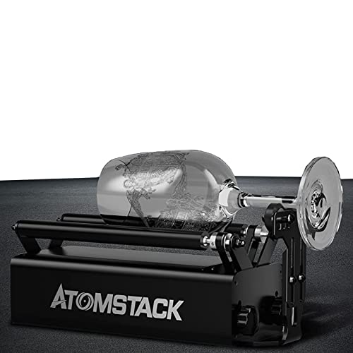 ATOMSTACK R3 PRO Laser Rotary Roller Set - Engraving Module for Cylindrical Object Cans Wine Glass Sculpture for Laser Engraver Machine…