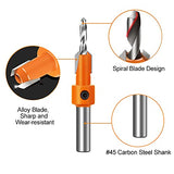 ASNOMY 10Pcs Wood Countersink Drill Bit Set, 5Pcs Countersink Drill Bit with 5Pcs Extra Pilot Drill bit, Tapered Drill Bits with 5/16" Round Shank, ASNOMY