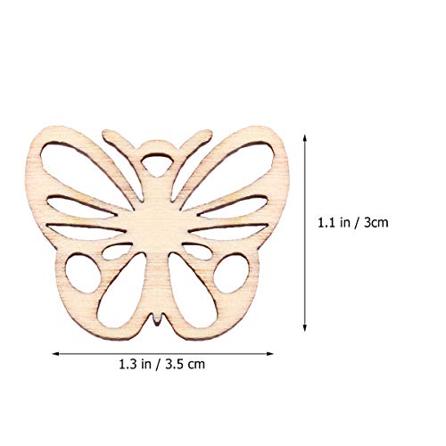 BESPORTBLE 100PCS Unfinished Wood Crafts Butterfly Wood Crafts Wood Butterfly Embellishment Unfinished Wood Butterfly Rustic Decor Wooden BESPORTBLE