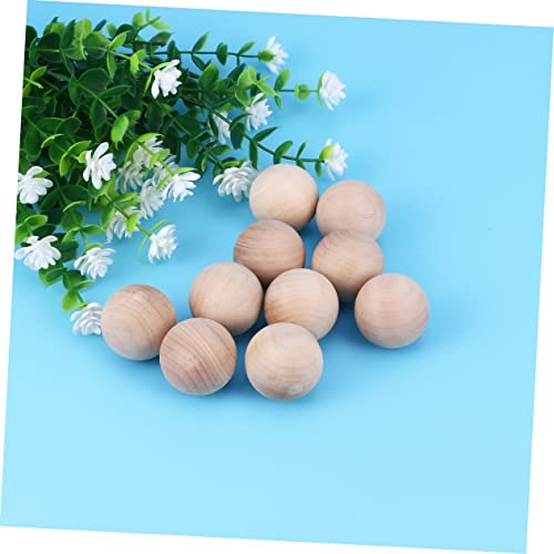 VILLFUL 10pcs Craft Wood Sphere Unfinished Wood Sphere Round Wooden Balls Craft Wood Balls Jewlery Smooth Birch Balls Hand Jewelry Round Ball for VILLFUL