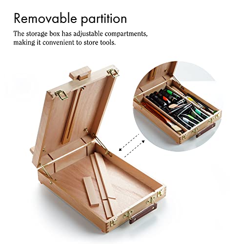 ARTIFY Adjustable Beechwood Tabletop Painting Easel, Table Sketch Box Easel, Desktop Artist Easel for Drawing (Easel Box) ARTIFY art supplies