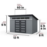 Handy Home Products Palisade 12x8 Do-it-Yourself Wooden Storage Shed with Floor Handy Home Products