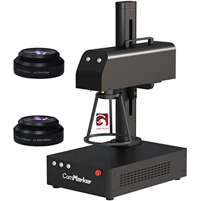 ComMarker B4 20W Fiber Laser Engraver,LightBurn Compatible Laser Engraving Machine with 2 Different Size Lens,2-in-1 Desktop and Handheld Fiber Laser