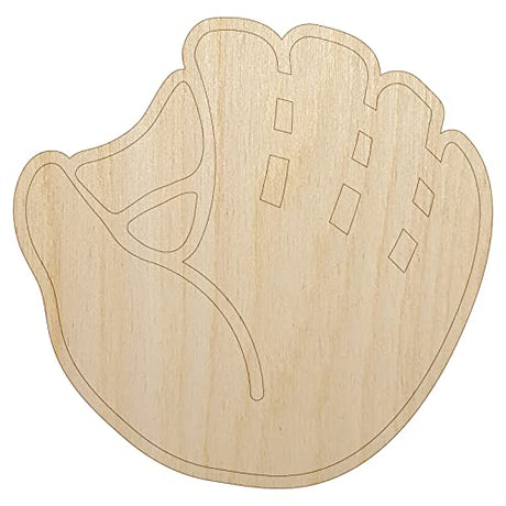 Baseball Glove Mitt Unfinished Wood Shape Piece Cutout for DIY Craft Projects - 1/8 Inch Thick - 4.70 Inch Size Sniggle Sloth
