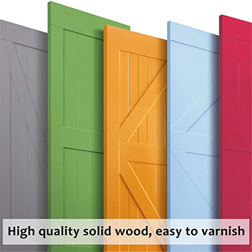 Winado 36" x 84" Sliding Barn Door, DIY Unfinished Interior Door with 6.6 FT Sliding Door Hardware Kit and Handle/Solid Spruce Wood/Predrilled Holes - WoodArtSupply