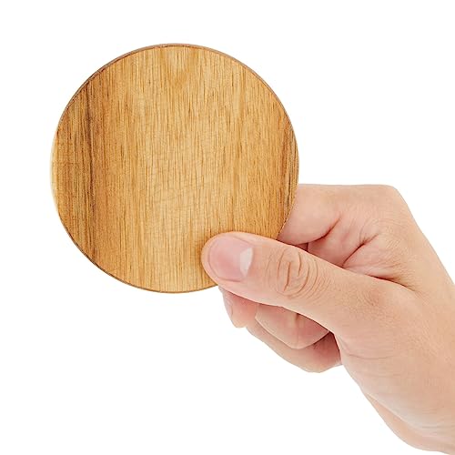 8 Pack Acacia Wood Coasters for Coffee Table - Wooden Coasters for Drinks, Dining Table, Bar (4 In) Juvale