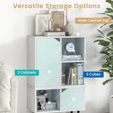 Giantex 5 Cube Stackable Storage Bookcase with Adjustable Shelves and Cabinets Giantex